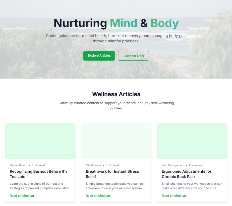 Placeholder for Mental Health & Pain Management Portfolio